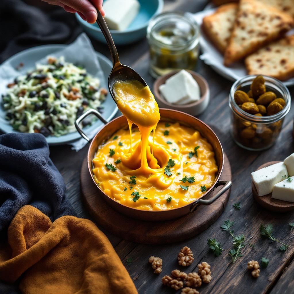 Black Sea Turkish breakfast with stretchy melted cheese muhlama cornbread and fried anchovies