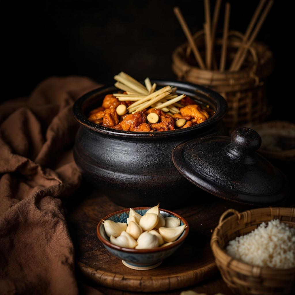 Gaeng Hang Lay northern Thai curry with chicken, ginger and tamarind sauce